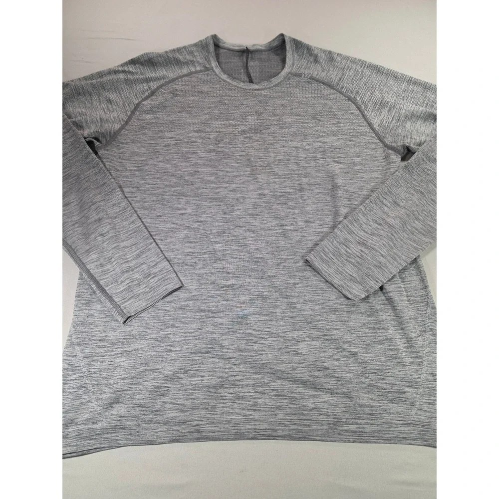 Lululemon Metal Vent Tech Long Sleeve Shirt Mens Large Gray Space Dye Workout